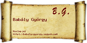 Babály György névjegykártya