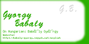 gyorgy babaly business card